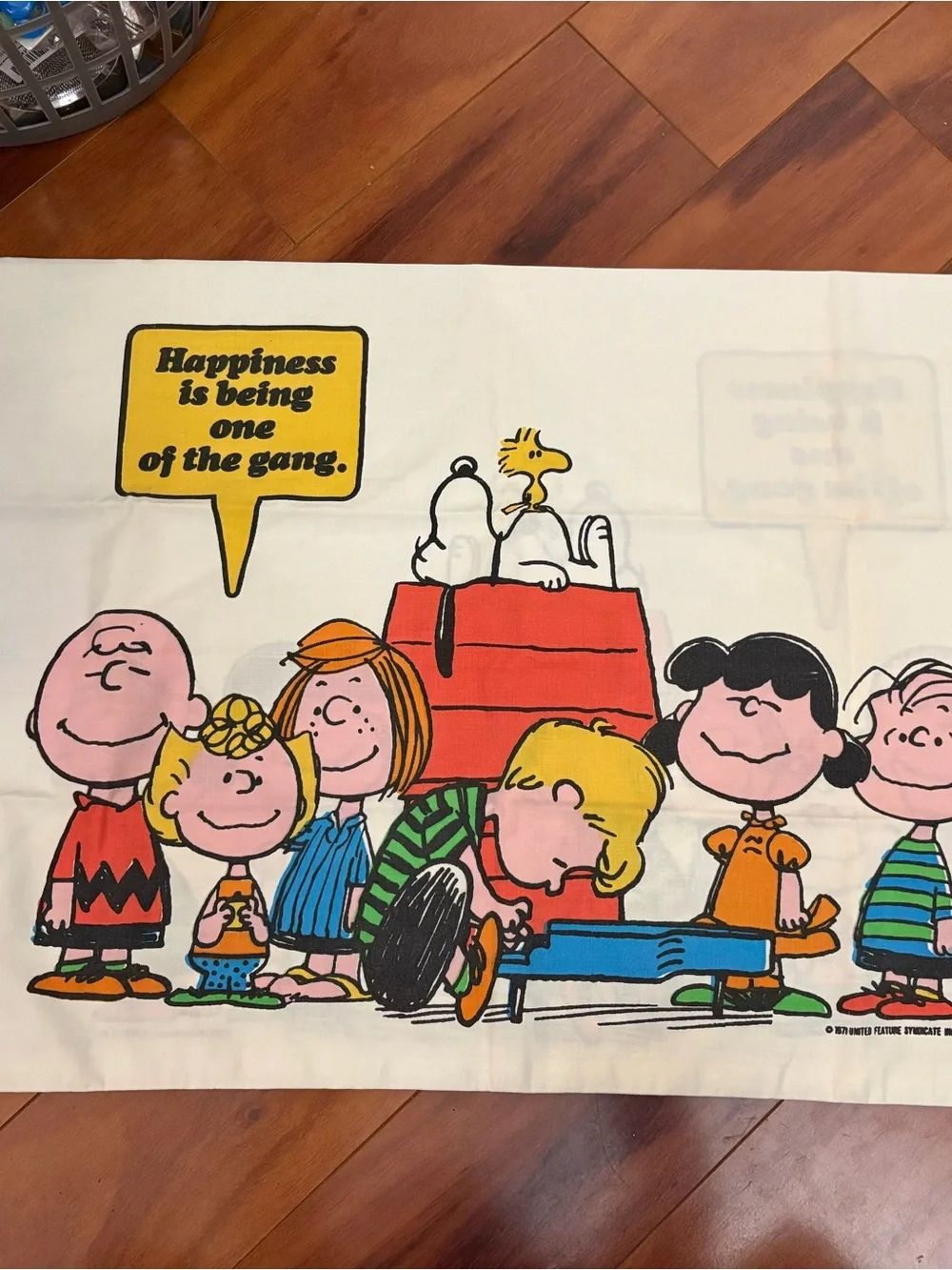 Vintage Peanuts 'Happiness Is Being One of the Gang' Printed pillowcases 1971